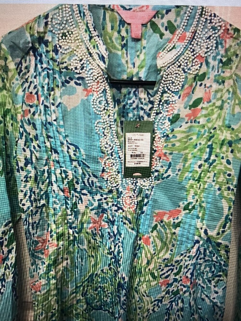 Lilly Pulitzer Sarasota Beaded Pintuck Tunic
